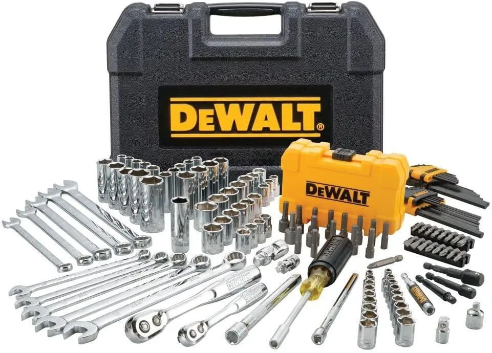 DEWALT Mechanics Tools Kit and Socket Set, 142-Piece, 1/4 & 3/8" Drive, MM/SAE (DWMT73802)