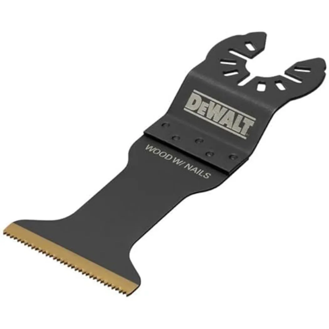 Dewalt Multi-Tool DT20736 Wood/Wood Saw Blade with Nails (55 mm Maximum Cutting Depth, 18 Teeth per Inch, Titanium Coated, for Use on Multitools) Pack of 1