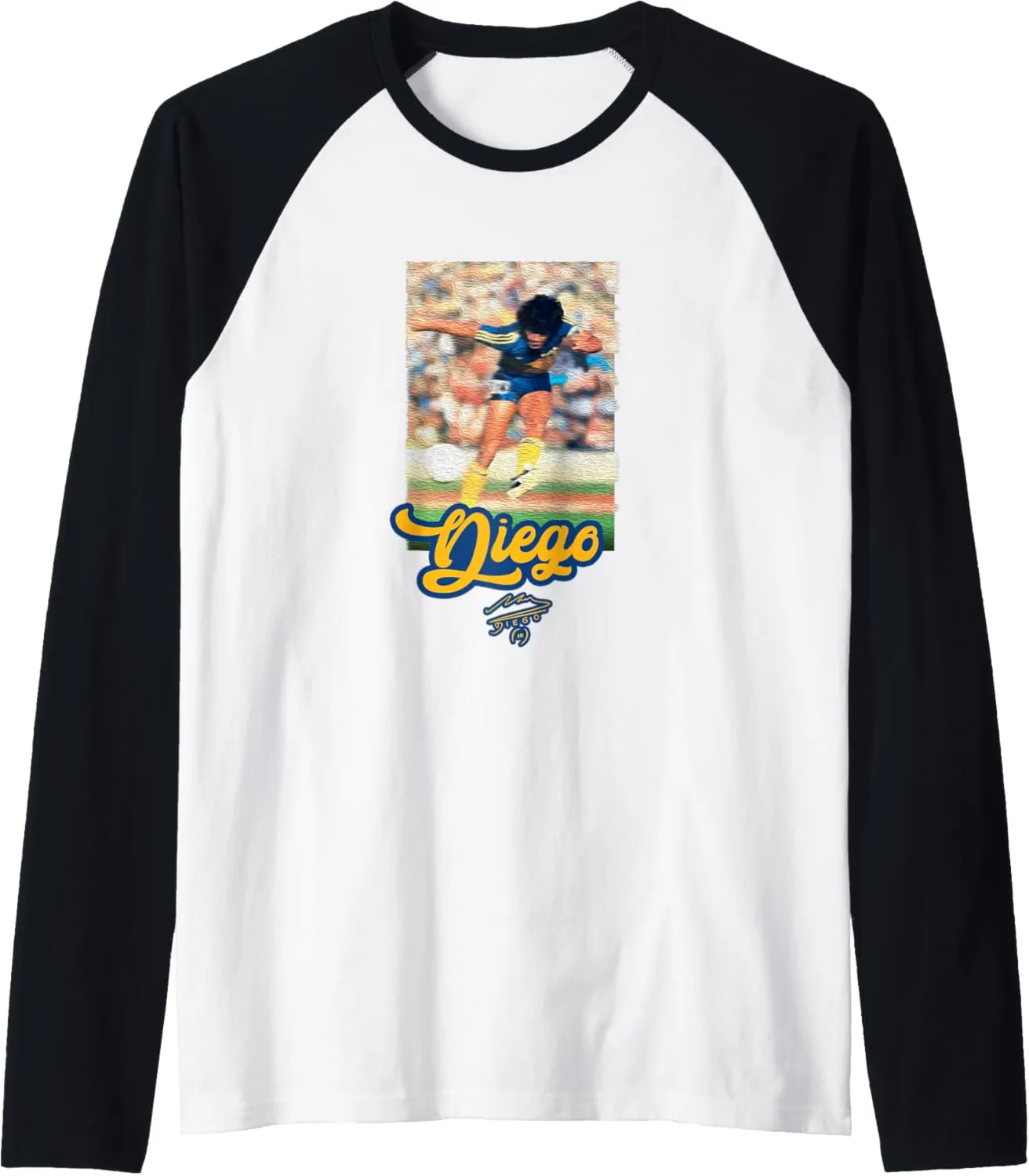 Diego Maradona Boca Juniors Raglan Baseball Tee
