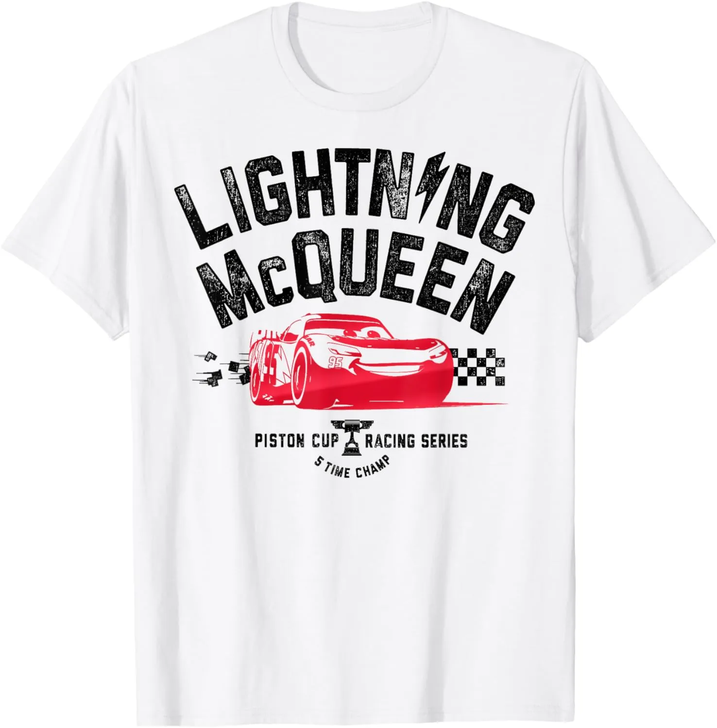 Disney Pixar Cars 3 Lightning McQueen Piston Cup Vintage T-Shirt