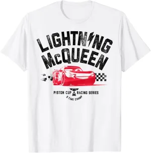 Disney Pixar Cars 3 Lightning McQueen Piston Cup Vintage T-Shirt