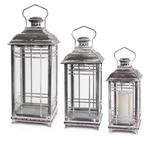 Distressed Metal Lantern Set of (3)
