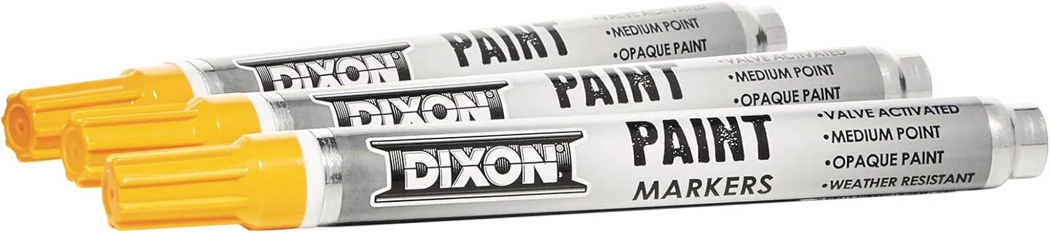 Dixon Paint Markers, Medium Tip, Box of 12, Yellow (80223)