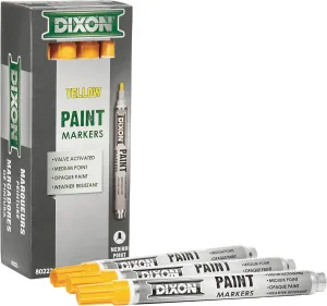 Dixon Paint Markers, Medium Tip, Box of 12, Yellow (80223)