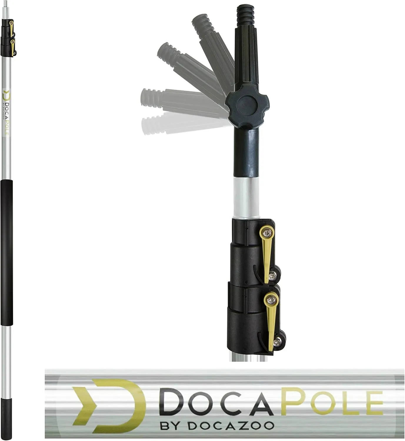 DOCA Gardening Tools 5-12 Ft - Extension Pole for Tree Trimming, Fruit Picker, Roof Rake for Leaves - Fruit Picker