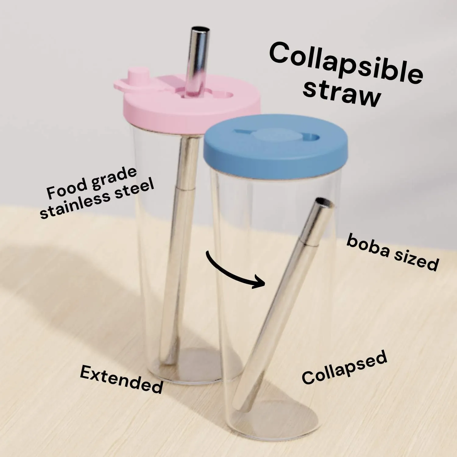 Dodoko Reusable Boba Cup and Straw Boba Tea Cup Bubble Tea Cup Reusable Iced Coffee Cup Cold Coffee Cup Smoothie Cup with Lid and Straw Smoothie Cup to go Smoothie Tumbler 24 oz - Night Black