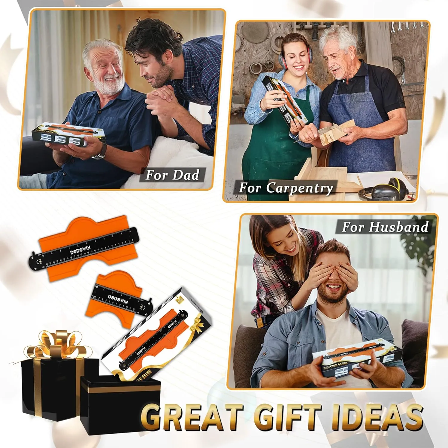 dodowin Connectable Contour Gauge 10 5inch, Mens Fathers Day Gifts for Dad Him Husband,for Adult Men, Super Gauge Outline Shape Tool, Woodworking Tools,Anniversary Birthday Gifts Ideas