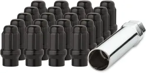 DPAccessories 20 Black 1/2-20 Closed End ET Spline Tuner Lug Nuts for Aftermarket Wheels LCE3L2HESBK04020