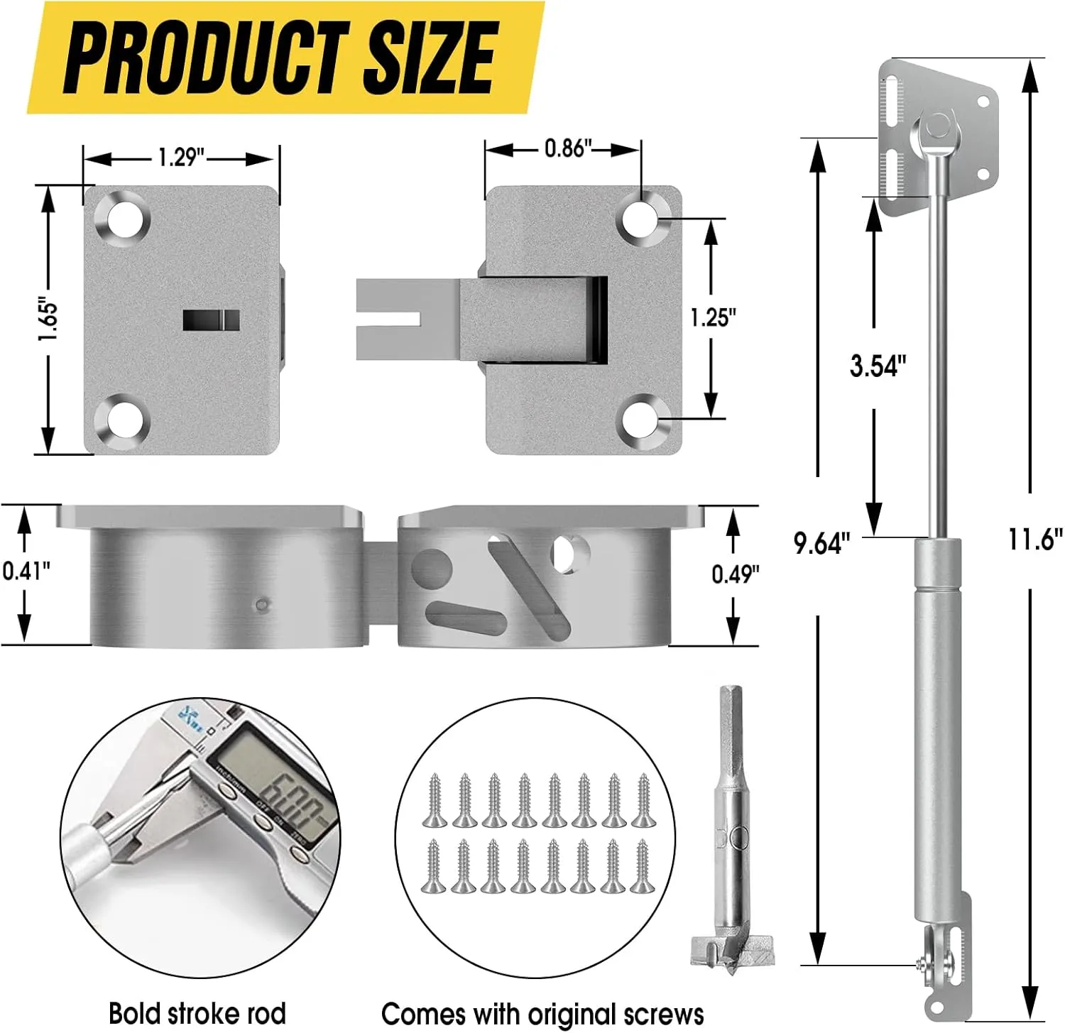 Drop Down Gas Struts,Gas Spring Hinge,for Cabinet and Desk Downward Flap Slowly Down,with 90 Degree Page Turning axis,Only Open Down The Door