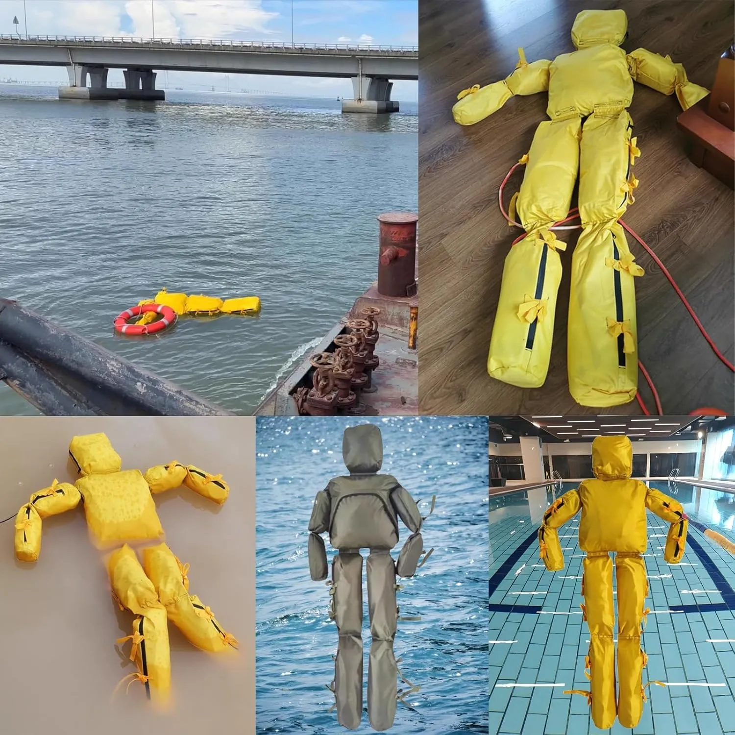 Drowning Drill Model for School/Community, 170 175 CM Tall Water Life-Saving Training Dummy, Adjustable Swimming Training Dummy, Double Waterproof Oxford Cloth