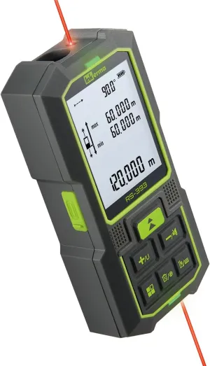 Dual Laser Measurement Tool, 393Ft/120M Bilateral Laser Distance Meter, Rechargeable Laser Measure with Ft/in/M Multiple Units, Angle Sensor, Pythagorean Mode, Area and Volume