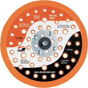 Dynabrade (56321) 6"" (152 mm) Diameter Vacuum Disc Pad, Orange Color | Hook-Face, 52 Holes Multi-Hole Patterns Compatible with Dynabrade Mesh Abrasive Discs