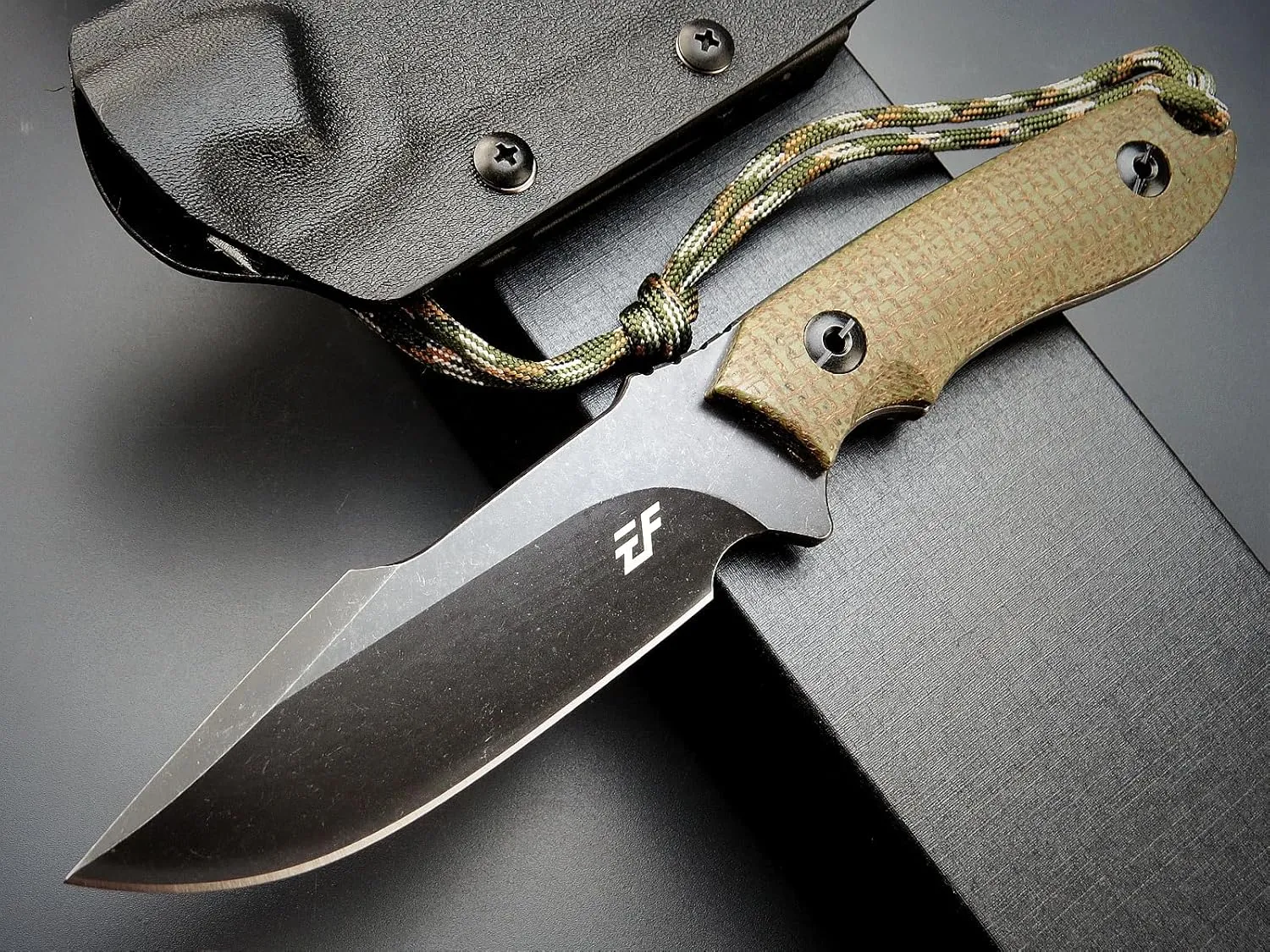 Eafengrow EF130 Fixed Blade Knife, DC53 Steel Blade,G10/Micarta Handle Full Tang EDC Fixed Knifes Straight Knife for Working Camping Hunting Field Adventure Survival