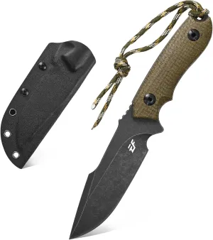 Eafengrow EF130 Fixed Blade Knife, DC53 Steel Blade,G10/Micarta Handle Full Tang EDC Fixed Knifes Straight Knife for Working Camping Hunting Field Adventure Survival
