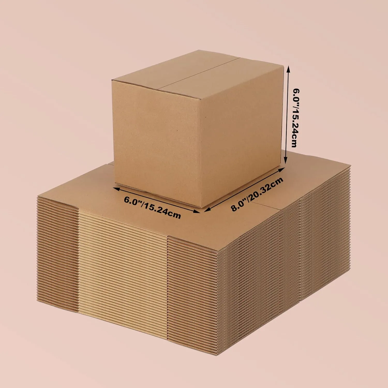 Edenseelake 40 Pack 8x6x6 inches Shipping Boxes Corrugated Cardboard Boxes for Packing, Moving, Mailing, Brown