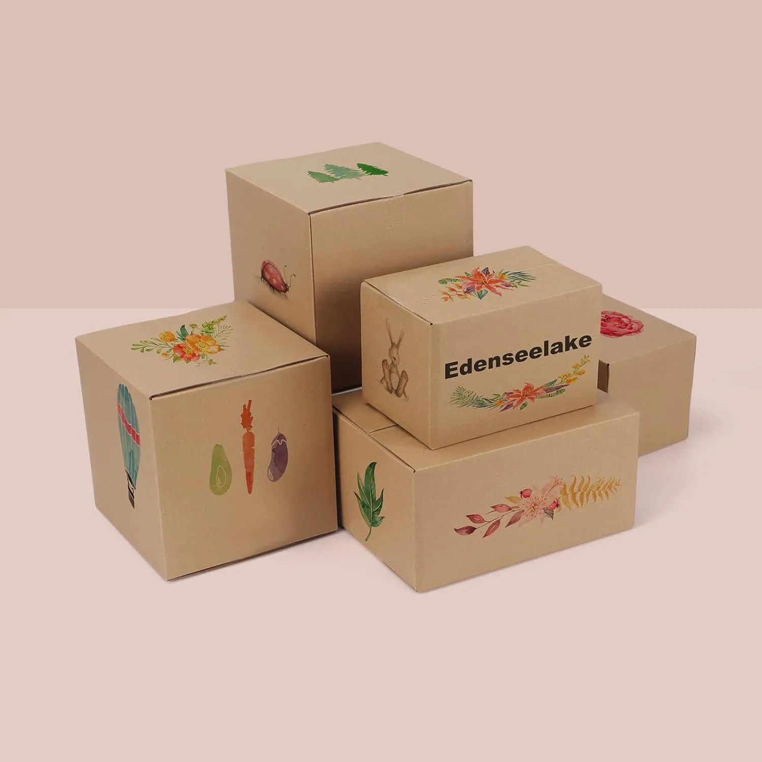 Edenseelake 40 Pack 8x6x6 inches Shipping Boxes Corrugated Cardboard Boxes for Packing, Moving, Mailing, Brown