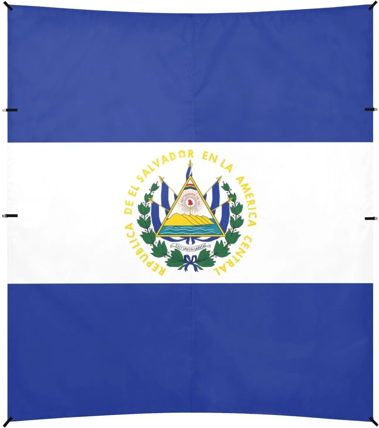 El Salvador Flag Beach Cabana UPF50  Lightweight Large Sun Shelter with Sturdy Poles, Sandbags and Shovel for Family Trips, Picnics & Camping