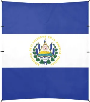 El Salvador Flag Beach Cabana UPF50  Lightweight Large Sun Shelter with Sturdy Poles, Sandbags and Shovel for Family Trips, Picnics & Camping