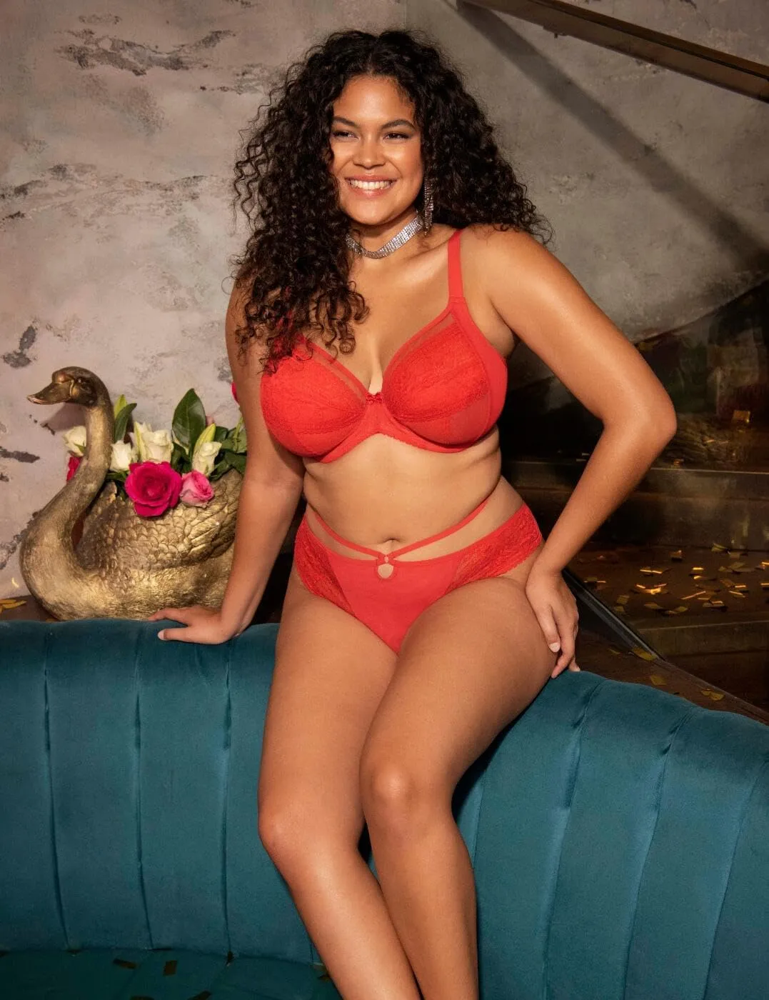 Elomi Women's Plus Size Kendra Underwire Plunge Bra