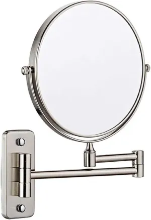 ELTOX Wall Mounted Makeup Mirror 8-inch 3X Magnification 360° Swivel Extending Folding Bathroom Shaving Cosmetic Make Up Mirror (Color : Black Bronze, Size : 1X/3X)