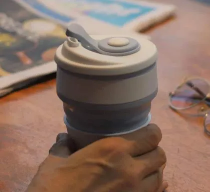 EMERGE Collapsible Travel Coffee Mug 350 ML (Sky Blue)