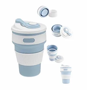 EMERGE Collapsible Travel Coffee Mug 350 ML (Sky Blue)