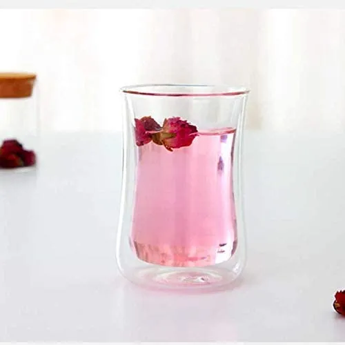 EMERGE Double Wall Coffee Cup Heat Resistant Glass Pack of 2 - 125ML