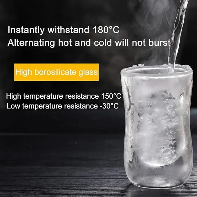 EMERGE Double Wall Coffee Cup Heat Resistant Glass Pack of 2 - 125ML