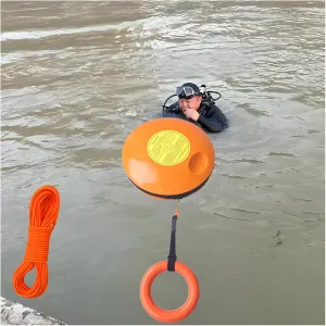 Emergency Rescue Disc 2 Pack, Orange Portable Water Life Saving Frisbee for Adults/Kids, with Dia 0.15in Rope, High-Visibility Water Rescue Tool Set Water-Resistant(2 Items)