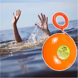 Emergency Rescue Disc , Orange Portable Water Life Saving Frisbee For Adults/Kids, With 131ft Rope, High-Visibility Water Rescue Tool Set ,Marine Handthrow Life Saving Device For Flood Relief(1 piece)