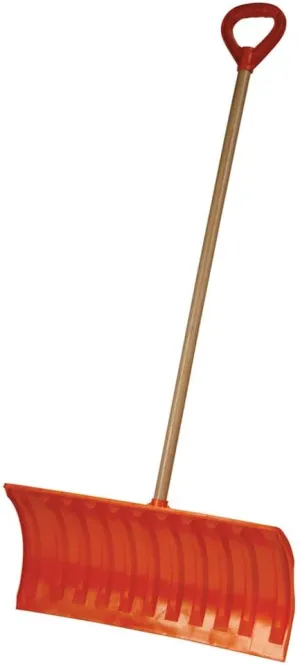 Emsco Group 2953 Bigfoot 25" Poly Pusher Wooden Handle 1280 Snow Shovel, Orange
