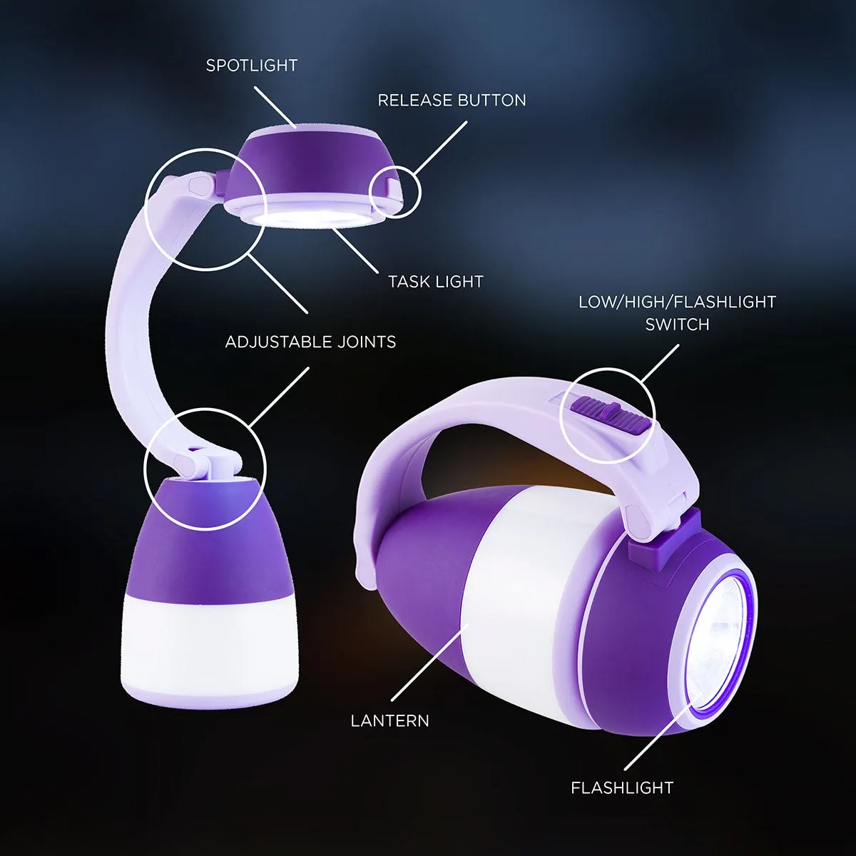 Enbrighten 3-in-1 Lantern, Purple