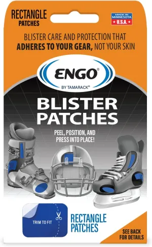 ENGO Rectangle Blister Prevention Patches | Trim to Fit Boots, Skates, Cleats, Helmets, Equipment, Other Footwear (15 Pack)