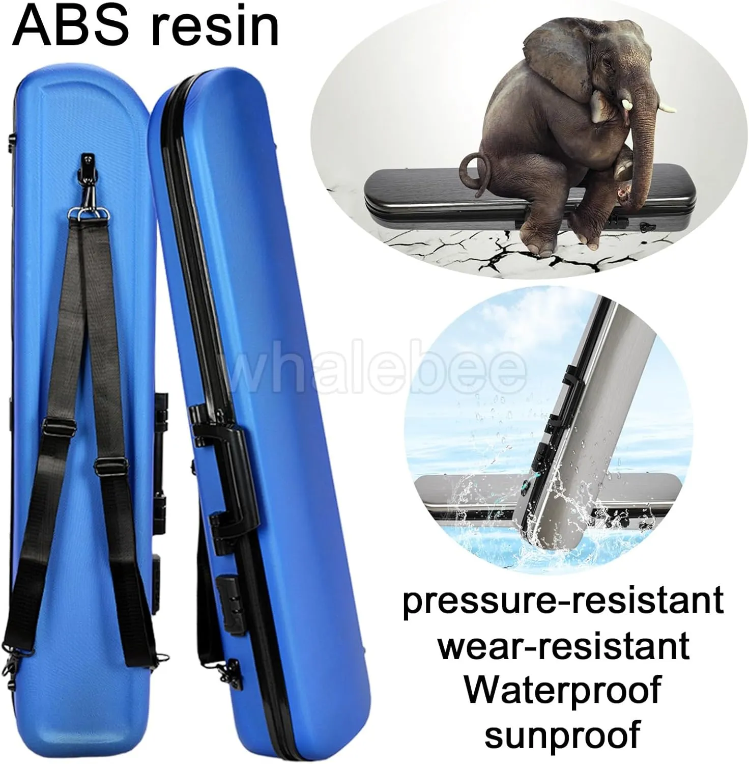 Erhu Case Bag Hard Case Resin Erhu Box Shockproof and Fall Erhu Case Oblong with Humidity Meter, Password Lock, 3 Ways of Carrying Adjustable Shoulder Straps Erhu Cover Case