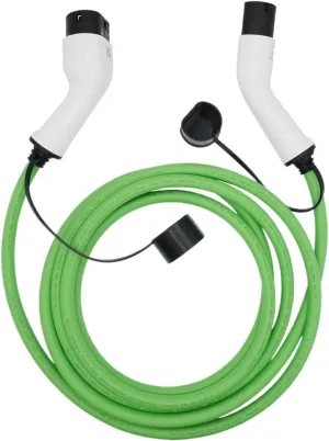 EV Charger Cable 22kw EV Charging Cable 5M 32A 3 Phase Mode 3 EU Mennekes Type 2 to Type 2 Electric Vehicle Charger Station Fast Charging (Color : Green, Size : Type2)