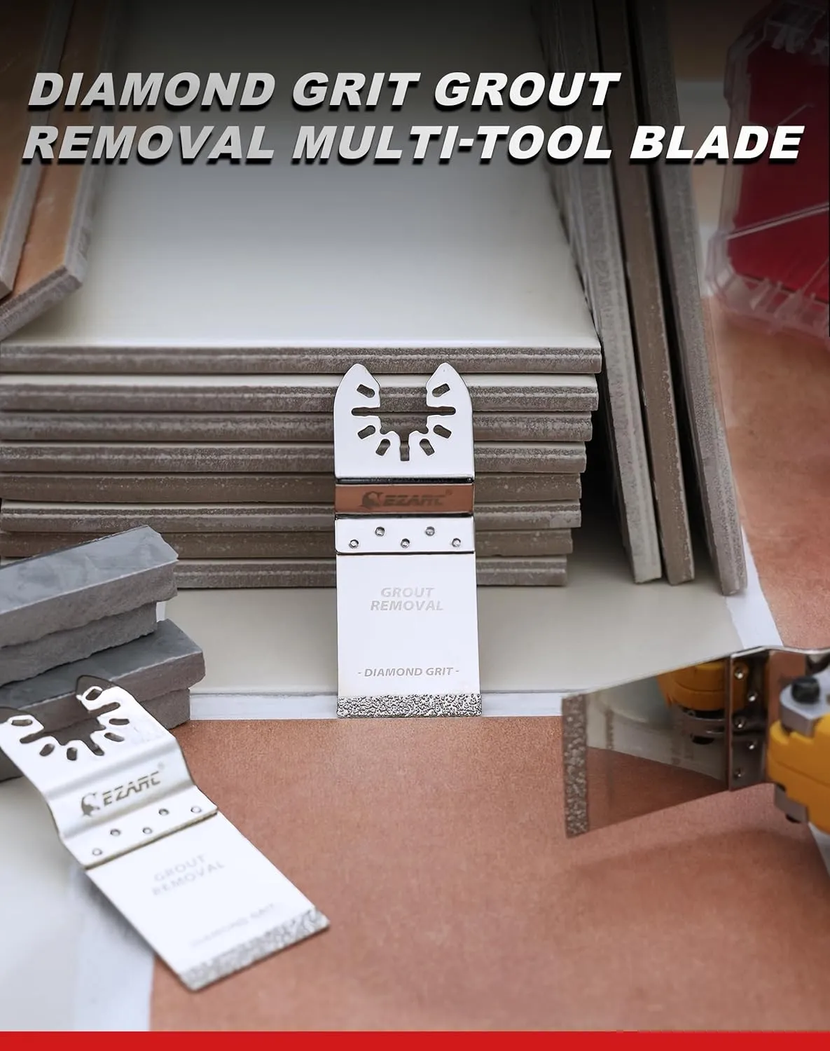 EZARC Diamond Oscillating Blade, Flush Cutting Oscillating Multi Tool Saw Blades for Grout Removal, Cleaning Mortar, 10-Pack
