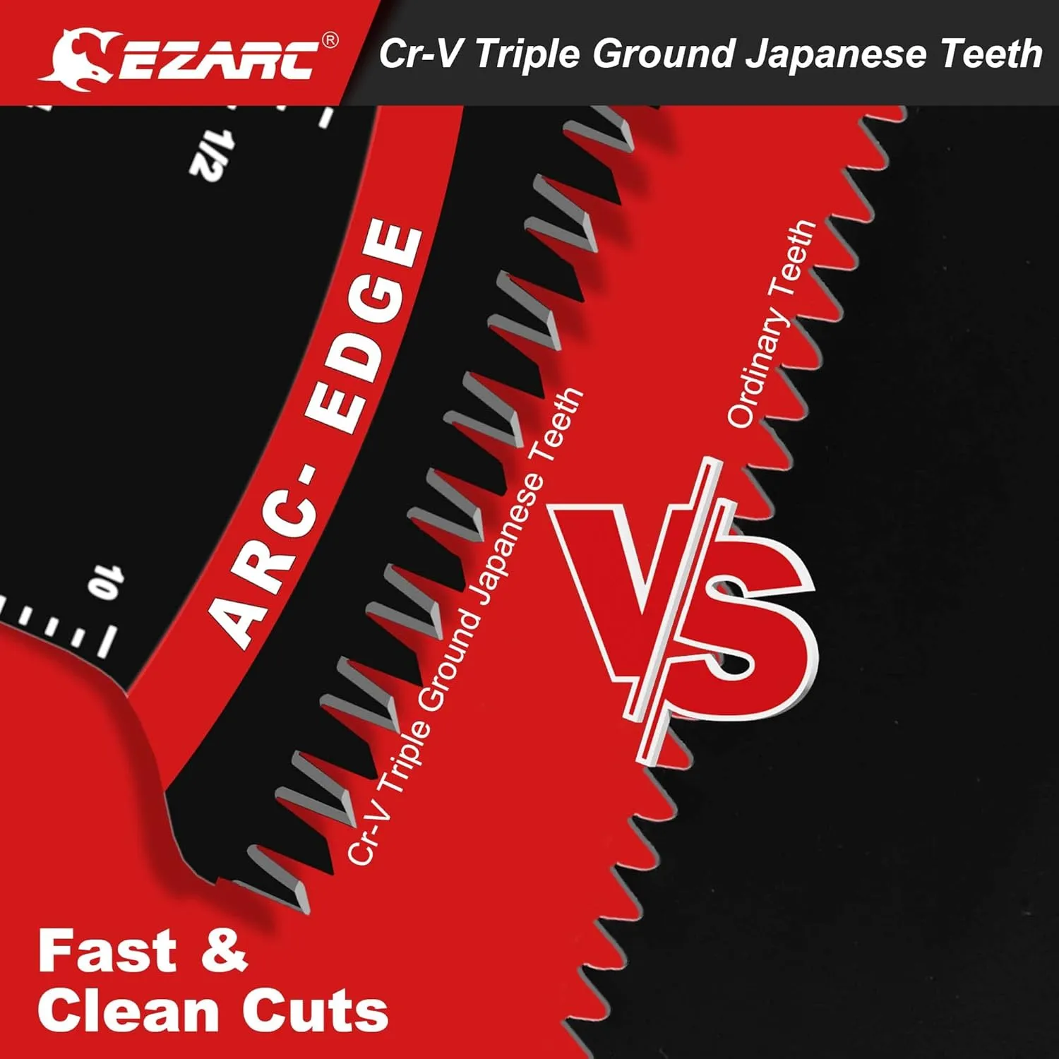 EZARC Japanese Tooth Oscillating Saw Blades, 20 PCS Extra-Long Arc Edge Oscillating Multitool Blades Clean Cut for Wood and Plastic, Universal Quick Release Multi Tool Blades Kits