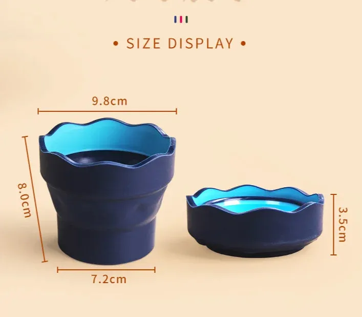 Faber-Castell Clic & Go Artist Water Cup - Dark Green Paint Brush Washer Folding Washing Bucket Retractable Brush Bucket