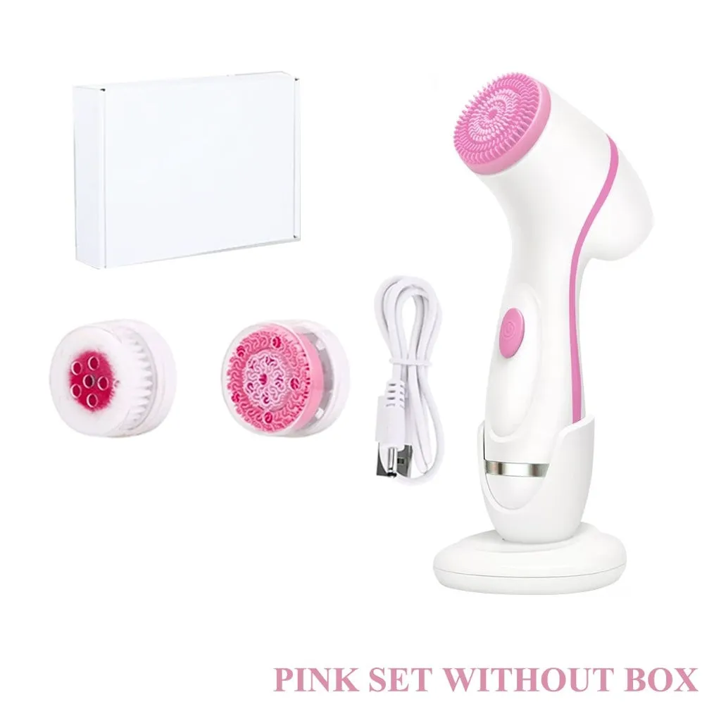 Facial Cleansing Brush Sonic Nu Face Spin Brush Set Galvanica Facial Spa System for Skin Deep Cleaning Remove Blackhead Machine