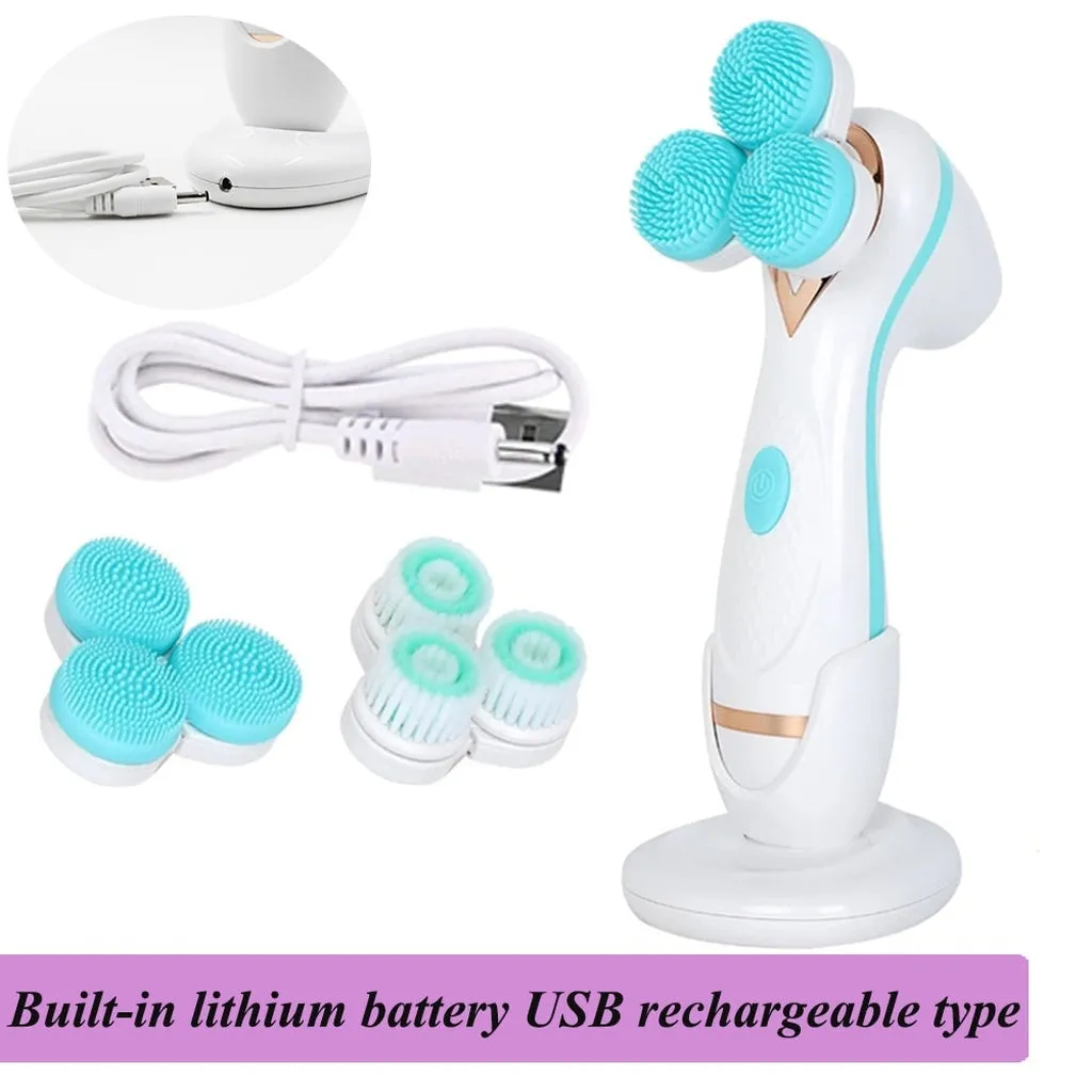 Facial Cleansing Brush Sonic Nu Face Spin Brush Set Galvanica Facial Spa System for Skin Deep Cleaning Remove Blackhead Machine