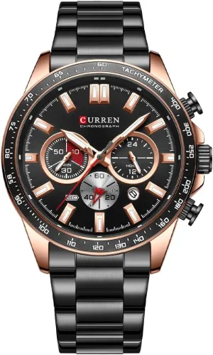 Fashion Chronograph Waterproof Quartz Watches for Men Luxury Calendar Wristwatches Stainless Steel Business Watch