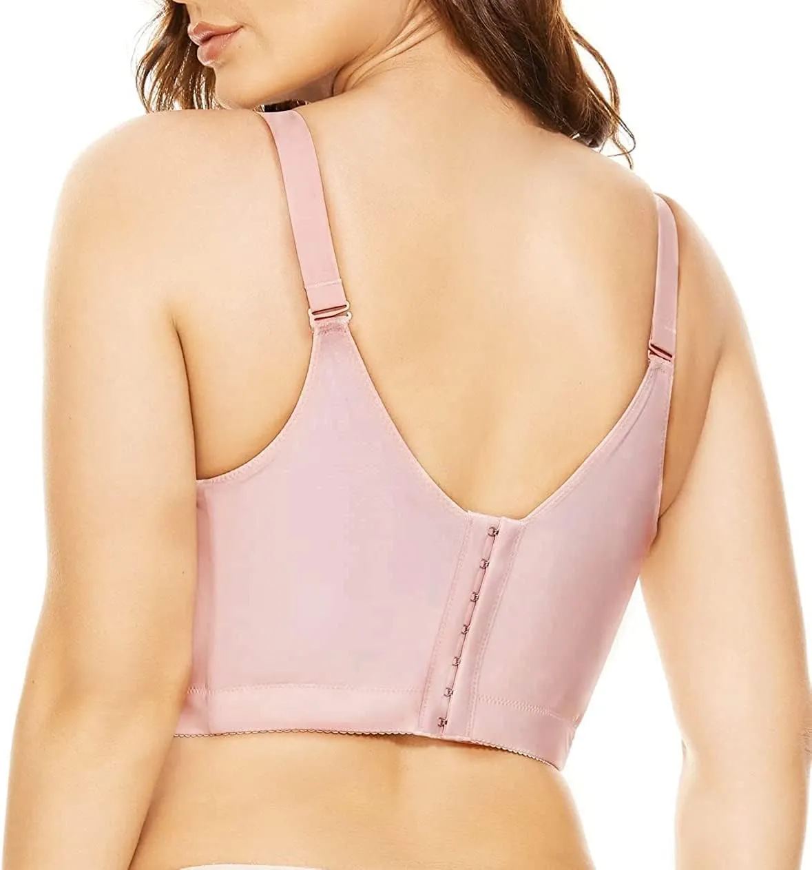 Fashion Deep Cup Bra Hides Back Fat Full Back Coverage Bra with Shapewear Incorporated Plus Size Push Up Sports Bra