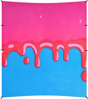Fashion Street Graffiti Painting Pink Blue Foldable Beach Cabana UPF50  Lightweight Shade Sun Shelter with Sandbags and Shovel for Backyard, Grassland, Park