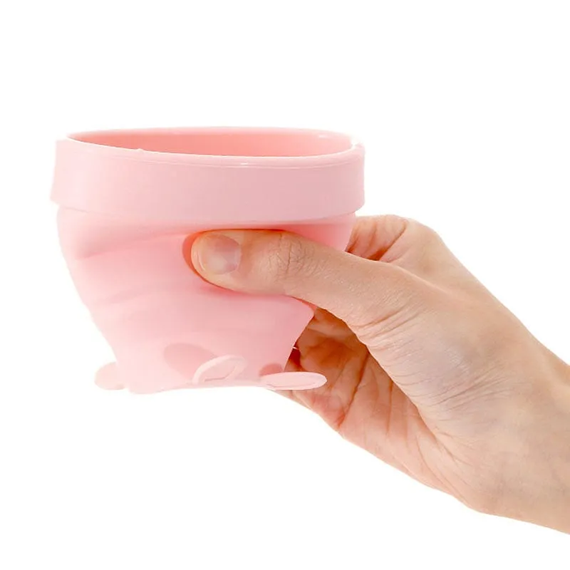 FaSoLa Collapsible Silicone Cup - Cute Bear Design, Mint Green, 170ml