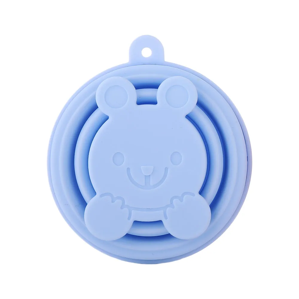 FaSoLa Travel Collapsible Silicone Cup - Baby Blue Bear Design