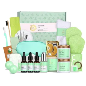 Father's Day Gift, Facial Skin Care Set & Spa Kit - Gift for Men & Women Ideas, Self-care Relaxation Gifts, Skin Care Collection with Essential Oils, Hyaluronic Acid Serum, Vitamin E, Tea Tree, Dad