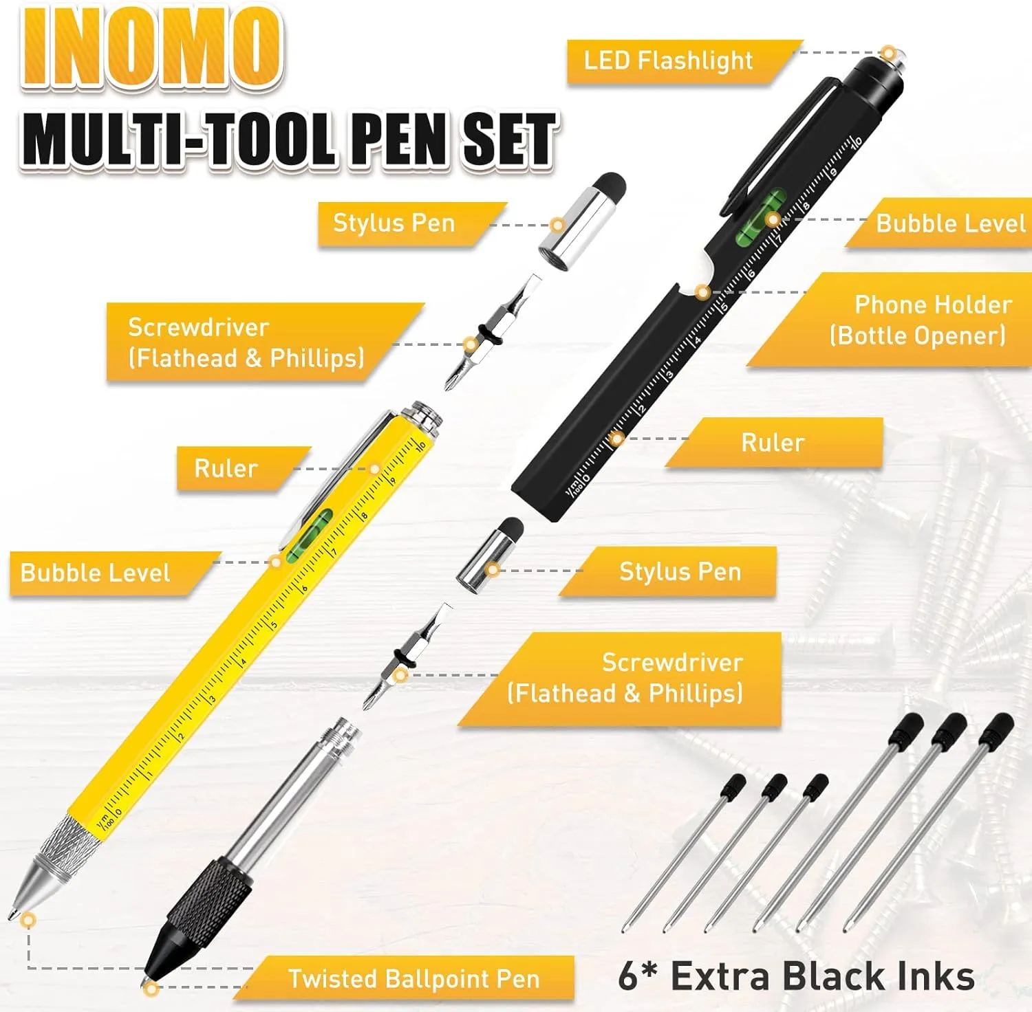 Father's Day Gifts from Daughter/Wife/Son, 9 in 1 Multitool Pen Unique Gifts for Men Dad Husband Boyfriend, Cool Gadgets for Mens Gifts, Tools for Men