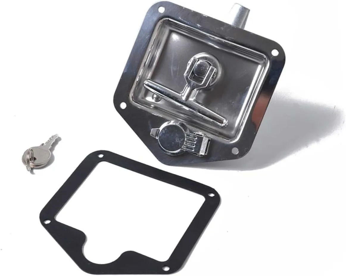 FAVOMOTO Stainless Steel Trailer Lock Box T-shaped Handle 2 Pcs Trailer Tool Box Locks for Rv Car Accessory