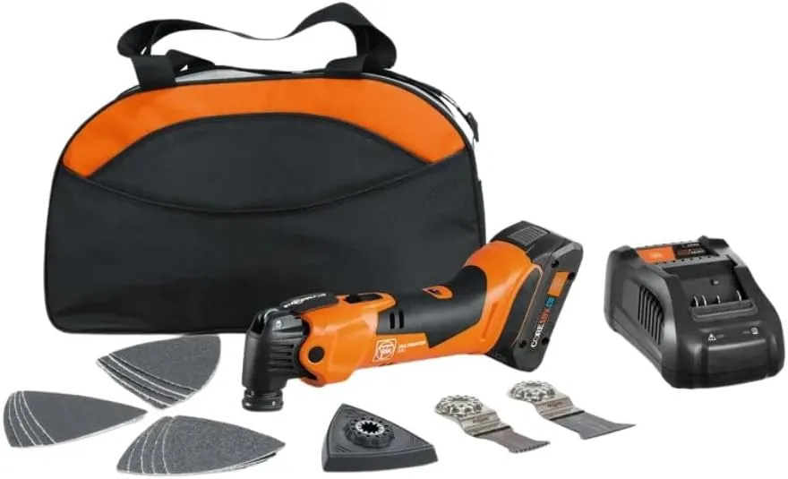 Fein Cordless MultiMaster AMM 500 PLUS 4 Ah with Nylon Bag for Interior Construction and Renovation - Starlock Plus Mount, QuickIn System, AMPShare/Bosch 18V Battery Compatible - 71293866090