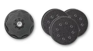 Fein Starlock Plus Round Sanding Set with Hook & Loop Attachment - Multi-Material Use, Perforated, 60, 80 and 180 Grit, 4-17/32" Edge Length - 63806195210